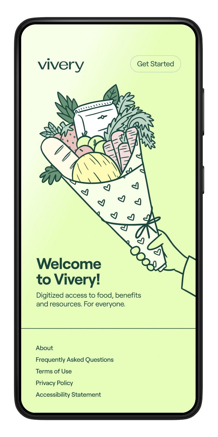 Welcome to Vivery screen